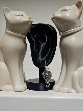 Incredible Amethyst, Lolite And Abalone  Sterling Silver Earrings